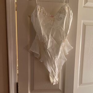 Victoria's Secret White Satin and Lace Chemise